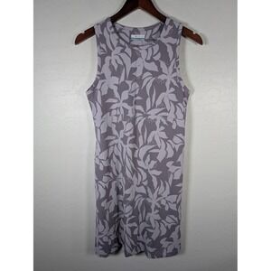 Columbia PFG Dress Womens Medium Purple Gray Floral Sleeveless Pockets Knit